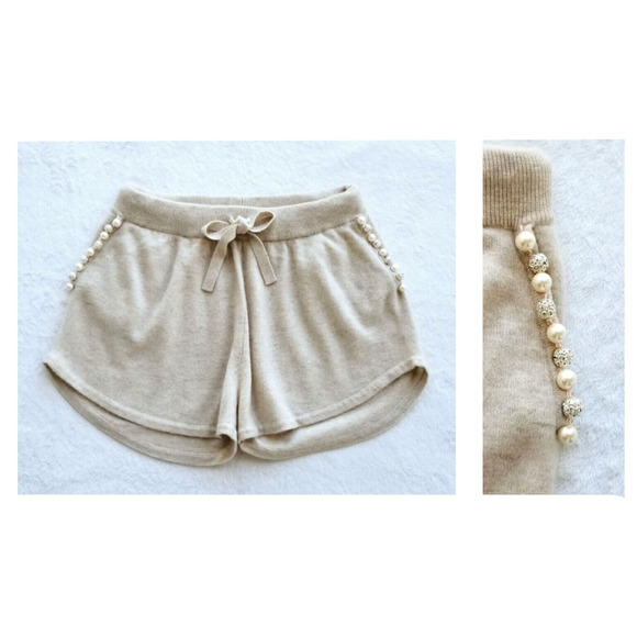 Brodie Cashmere Pants - BRODIE 100% cashmere beaded lounge loungewear anthropologie shorts $225 L 10/12